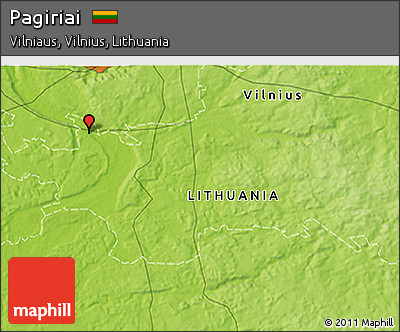 Physical 3D Map of Pagiriai