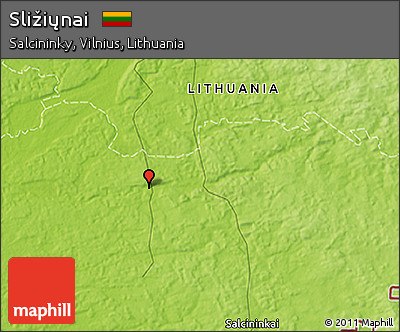 Physical 3D Map of Sližiųnai