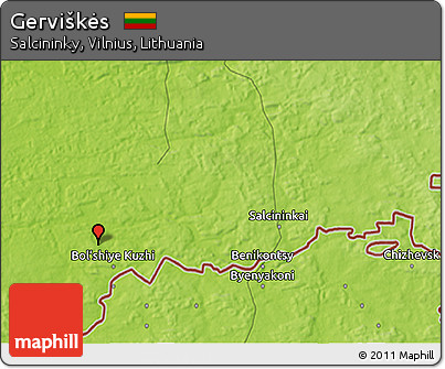 Physical 3D Map of Gerviškės