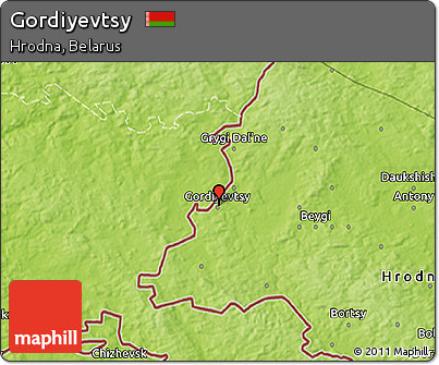 Physical 3D Map of Gordiyevtsy