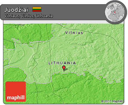 Political 3D Map of Juodžiai