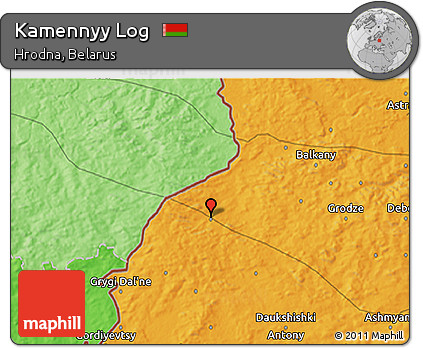 Political 3D Map of Kamennyy Log