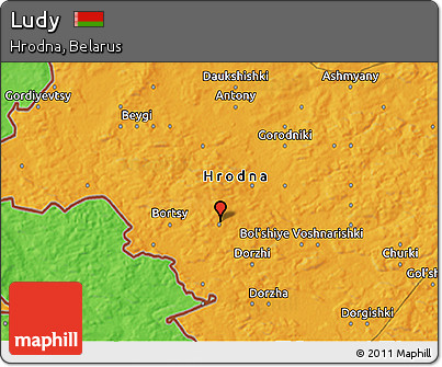Political 3D Map of Ludy