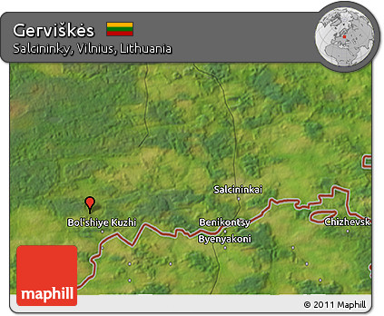 Satellite 3D Map of Gerviškės