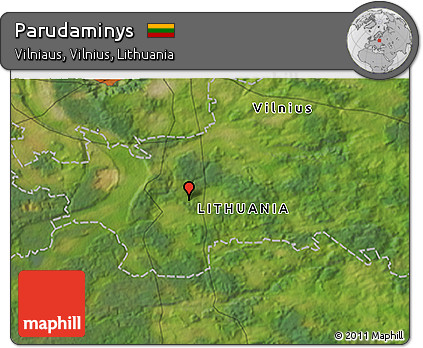 Satellite 3D Map of Parudaminys