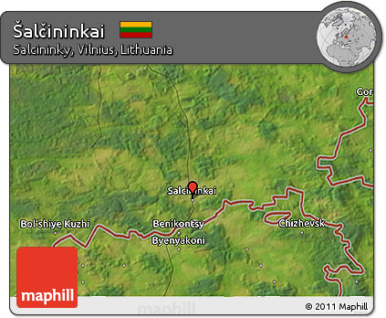 Satellite 3D Map of Šalčininkai