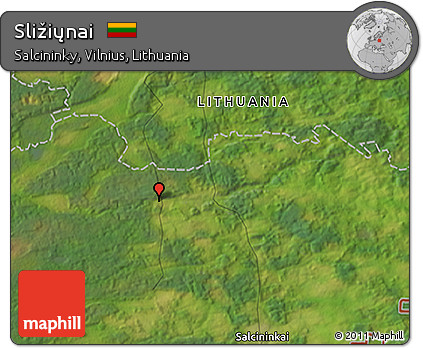 Satellite 3D Map of Sližiųnai