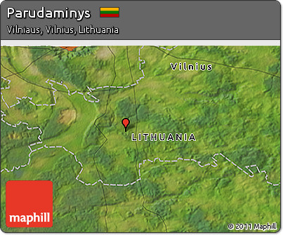 Satellite 3D Map of Parudaminys