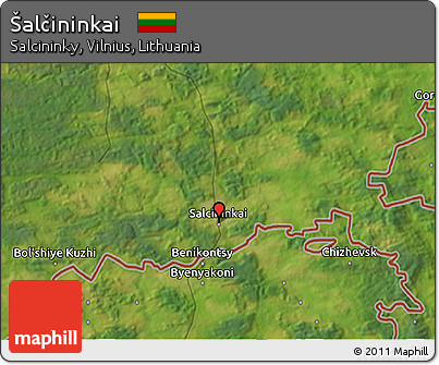 Satellite 3D Map of Šalčininkai