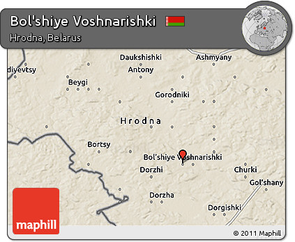 Shaded Relief 3D Map of Bol'shiye Voshnarishki