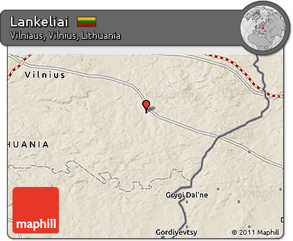 Shaded Relief 3D Map of Lankeliai