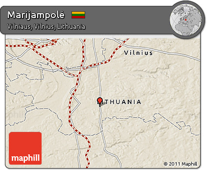 Shaded Relief 3D Map of Marijampolė
