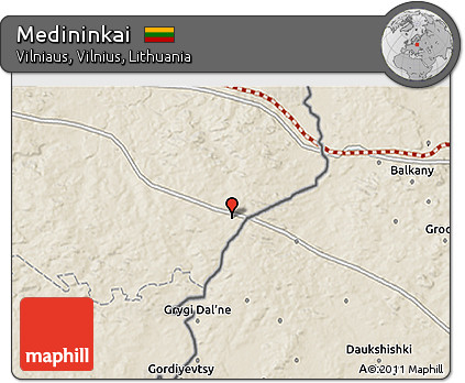 Shaded Relief 3D Map of Medininkai
