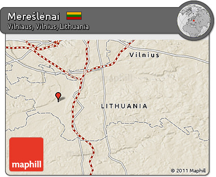 Shaded Relief 3D Map of Merešlėnai