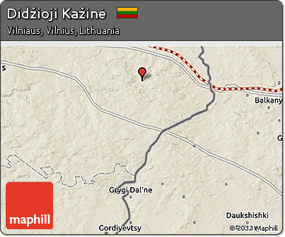 Shaded Relief 3D Map of Didžioji Kažinė