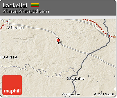 Shaded Relief 3D Map of Lankeliai