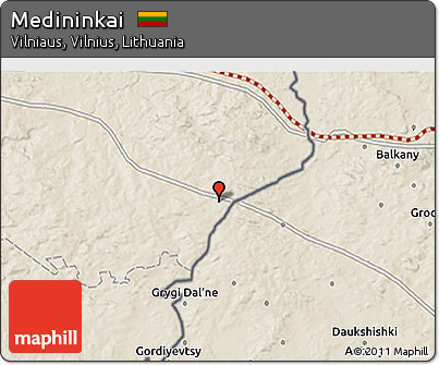 Shaded Relief 3D Map of Medininkai