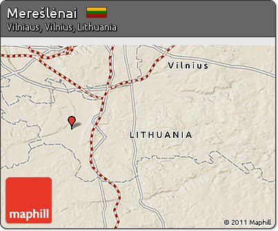 Shaded Relief 3D Map of Merešlėnai