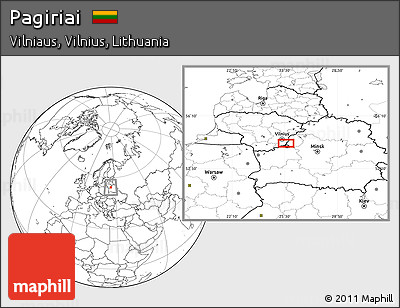 Blank Location Map of Pagiriai