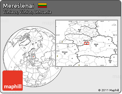Blank Location Map of Merešlėnai