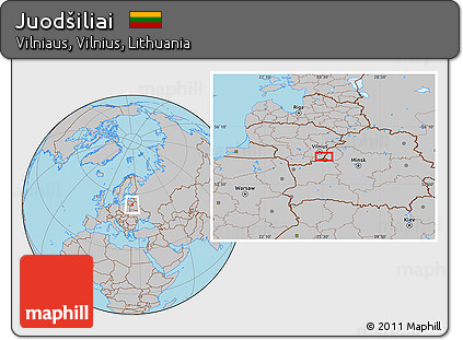 Gray Location Map of Juodšiliai