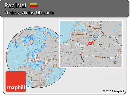 Gray Location Map of Pagiriai