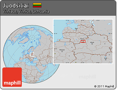 Gray Location Map of Juodšiliai