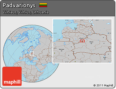 Gray Location Map of Padvarionys