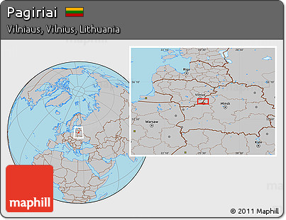 Gray Location Map of Pagiriai