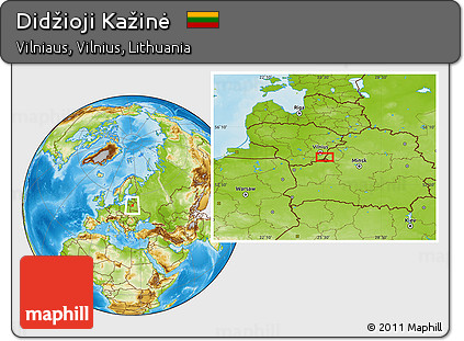 Physical Location Map of Didžioji Kažinė