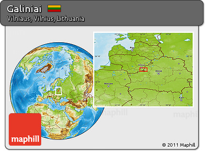 Physical Location Map of Galiniai