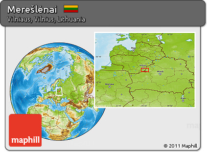Physical Location Map of Merešlėnai