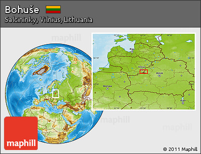 Physical Location Map of Bohuše