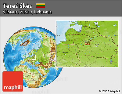 Physical Location Map of Terešiškės
