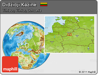 Physical Location Map of Didžioji Kažinė