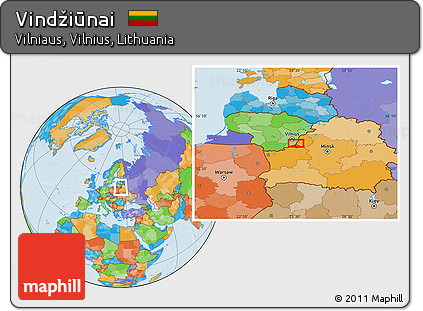 Political Location Map of Vindžiūnai
