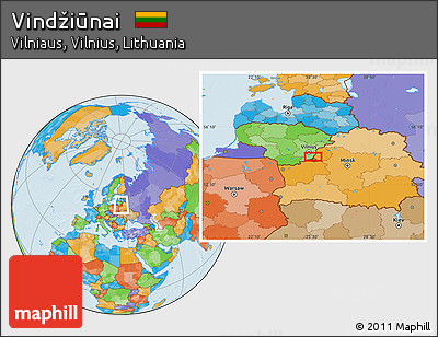 Political Location Map of Vindžiūnai