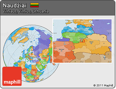 Political Location Map of Naudžiai