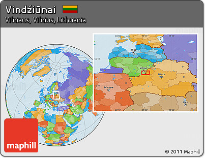 Political Location Map of Vindžiūnai