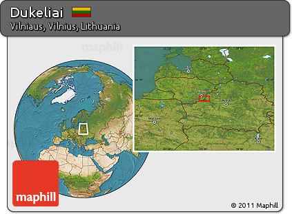Satellite Location Map of Dukeliai