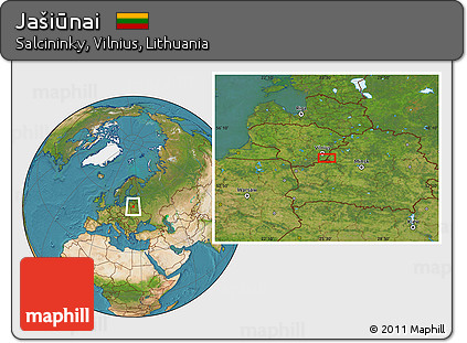 Satellite Location Map of Jašiūnai