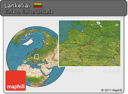 Satellite Location Map of Lankeliai