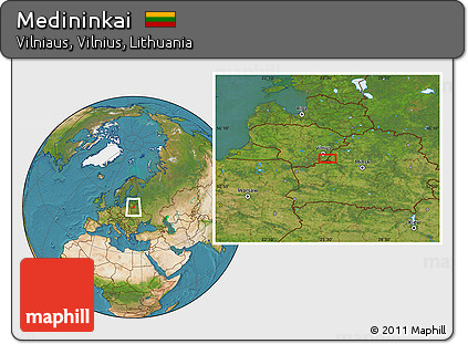 Satellite Location Map of Medininkai