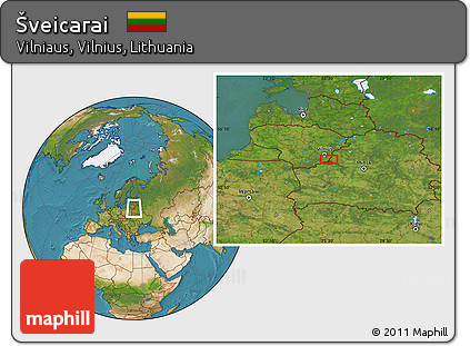 Satellite Location Map of Šveicarai