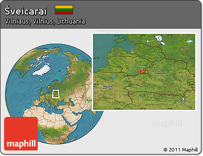 Satellite Location Map of Šveicarai