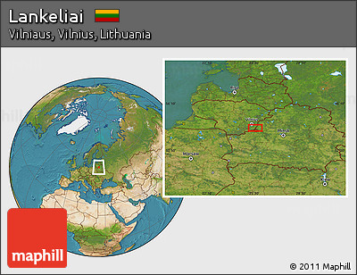 Satellite Location Map of Lankeliai