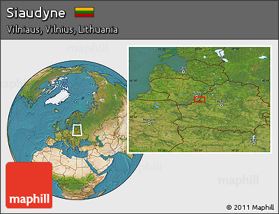 Satellite Location Map of Siaudyne