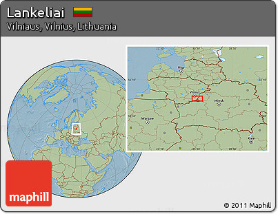 Savanna Style Location Map of Lankeliai, hill shading