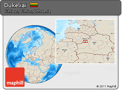 Shaded Relief Location Map of Dukeliai