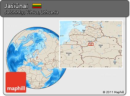 Shaded Relief Location Map of Jašiūnai